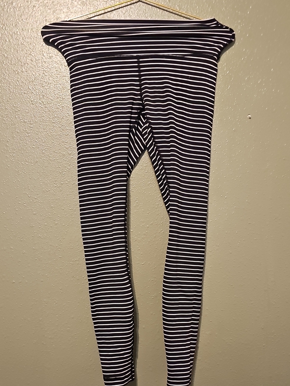 lululemon Black and White Striped Leggings